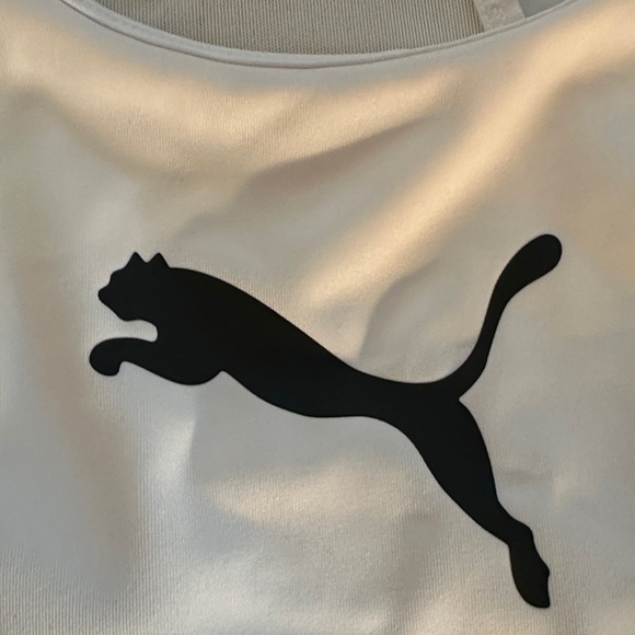 Puma‎ White Sports Top with Black Logo - Picture 4 of 7